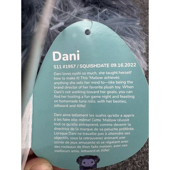 Squishmallows Dani the Dark Blue Bigfoot 11” Plush NEW 2023 New Release RARE - Picture 5 of 6